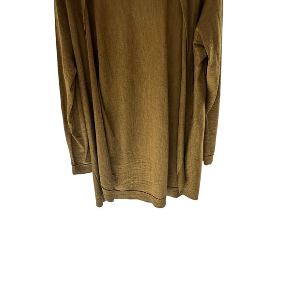 Eileen Fisher Brown Green Lagenlook Wool Open Knit Cardigan Size Medium - Picture 5 of 12